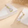 Pendientes de Gota de Agua con Forma de Pera de Venta Caliente Transfronterizos, Versátiles, Simples, Elegantes, Modernos, Banquete de Boda, Estilo de Lujo Ligero, Pendientes de Pétalo