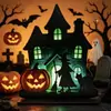 Decoraciones de Halloween Transfronterizas, Calabazas Calaveras, Accesorios para Montaje de Escena de Ambiente de Fiesta, Adornos de Mesa de Madera