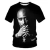 Moda de Verão Personalidade Fashionável Impressão 3D Artista de Hip Hop Legal Tendência Street Rock Camiseta