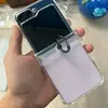 Para Samsung FLIP6 Capa Transparente Anti-queda para Celular flip5 TPU Anel Anti-queda Capa Protetora PC Anel Capa Macia