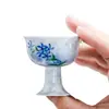Yue Rui Carrillón Azul y Blanco Pintado a Mano Taza Maestra Femenina Taza de Té Suministro para el Hogar Taza de Mesa Taza Alta China de Una Taza