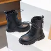 Botas Martin para Niñas 2025 Nuevas de Invierno Moda Estilo Británico Botas Casuales de Moda para Niñas Pequeñas con Forro de Felpa Botas de Caña Baja