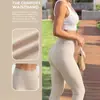 Pantalones de Yoga Largos con Hilo para Mujer Sin Costuras Ajustados de Cintura Alta Levanta Glúteos Pantalones para Correr Deportes Fitness Ropa de Yoga Alta Elasticidad