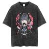 Camiseta Anime de Manga Corta Lavada Antigua de Calle Retro Batik al por Mayor de Naruto