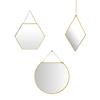 Decoración del hogar minimalista nórdico forma geométrica latón dorado espejo hexagonal espejo de baño espejo de pasillo espejo cosmético