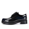 Estilo Europeo Primavera y Otoño Nuevos Zapatos de Cuero de Tacón Alto Formales de Negocios con Cordones Casuales Zapatos Juveniles Brillantes Pulidos para Hombre