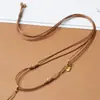 Cordón de Cuero Encerado de Alta Calidad Lanyard Estilo Simple Piedra de Jade Dorado Lanyard Resistente al Desgaste Duradero Estilo Antiguo Sensación de Alta Gama Colgante de Jade