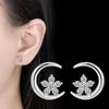 Moda personalizada elegante de alta qualidade estilo coreano venda quente brincos stud simples simples Lua estrela strass brincos