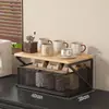 Estante de Almacenamiento de Escritorio Cafetera Bolsita de Té Portavasos Tipo Cajón Cesta de Almacenamiento a Prueba de Polvo Encimera Mesa de Comedor Armario Estante de Almacenamiento