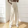 2026 Estilo Nuevo Pantalones de Traje Pantalones Casuales Pierna Recta Con Cordones Pantalones de Traje Mujer Otoño Petite Cintura Alta Caída Pantalones de Pierna Ancha