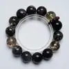 Pulsera de Cristal Negro Artificial con Tinta de Latido de Corazón y Fuegos Artificiales para Mujer, Pulsera de Obsidiana Plateada Versátil y de Moda, Cristal Mágico al por Mayor