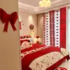 Decoração de Quarto de Casamento Casamento Caractere Long Xi Desenho Flor Terno Mulher Cortina Quarto Sala de Estar Casa Nova Cortina Decoração para Pendurar