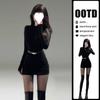 Vestido ajustado de manga larga y cadera estilo Spice Girl, vestido de primavera para mujer, elegante vestido negro de alta gama estilo diosa fan.
