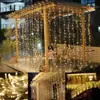 Cortina de Luz LED Amazon Fio de Luzes 3* 3.304m Luzes Tira de Gelo Luzes de Natal Decoração de Casamento Feriado Tira de Luz