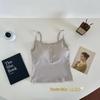 Camisola de algodão com botões estilo ocidental, nova para primavera e verão, com bojo fixo, sutiã, roupa íntima modeladora, alça fina para os ombros, blusa de base