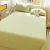 Juego de Sábanas de Algodón Lavado Grado A Materno e Infantil Individual Doble Dormitorio Estudiantil Juego de Tres Piezas Hogar Color Sólido Sábana Engrosada Funda de Almohada 4