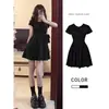 Elegante Vestido Negro, Pequeño Vestido Negro Que Resalta la Cintura Delgada, Nuevo Estilo para Mujeres de Nicho, Vestido de Verano para Chicas, Vestido Negro para Chicas Calientes de Verano