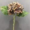 Película Western Americana Tacto a Mano Hortensia Accesorios para el Hogar Florales Lavable Hortensia de Cabeza Única con Hoja Accesorios de Boda