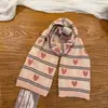 Bufanda de Punto Jacquard con Corazones Estilo Coreano Otoño Invierno para Niñas Rayada Engrosada Versátil Calentador de Cuello Múltiples Colores Bufanda Infantil