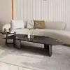Mesa de Centro de Mármore de Luxo Leve Sala de Estar Apartamento Pequeno de Alto Padrão Mesa de Centro Moderna Simples Quadrada Mesa de Centro para Varanda de Villa Mesa