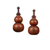 Colgante de Madera Tallada con una Calabaza en Forma de Espada, Madera de Azufaifo Golpeada por el Rayo y Motivos de Flores Púrpuras, Presentando un Maestro Celestial y un Dios del Trueno, Adecuado para Sostener y Jugar