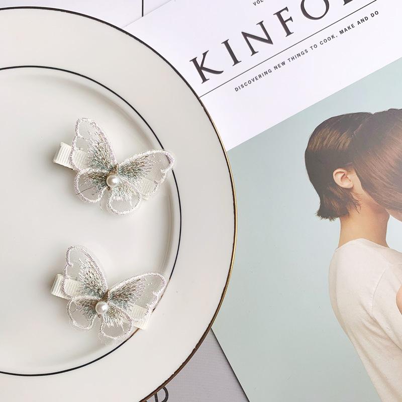 清新蓝色蝴蝶发夹头饰