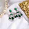 Otina Verano 2021 Pendientes Geométricos de Gota de Agua para Mujer Completamente Diamantados Delicados de Lujo Ligero Color Circonita Aguja de Plata S925