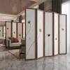 Biombo Estilo Chino para Sala de Estar y Dormitorio, Moderno Sencillo Entrada de Casa Madera Maciza Plegable Móvil