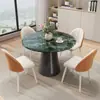 Mesa y Sillas de Negociación Comerciales de Alto Nivel Estilo Europeo con Cubierta de Piedra Microcristalina para Comedor en Casa, Estilo Trendy Ins