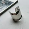 Pulsera Abierta de Plata Europea y Americana de Ala Ancha para Mujeres y Hombres Diseño de Nicho Ins Pulsera Simple de Celebridad de Internet para Estudiantes Pulsera