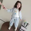 Conjunto de Princesa Elsa para Niñas Primavera y Otoño 2026 Nuevo Dibujos Animados Infantiles Elegante Casual Sudadera Elsa Conjunto de Dos Piezas