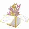 Mariposa de Colores 3D Caja Creativa Pop-Up 3D Tarjeta de Felicitación Día de San Valentín Día de la Madre Día del Maestro Cumpleaños Deseo
