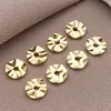 Cuentas sueltas de cobre chapado en oro de 18 quilates, separadores en forma de OVNI, cuentas redondas roscadas para pulsera y collar DIY hechos a mano, accesorios de joyería