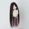 Peluca para Muñeca BJD 3 Puntos 4 Puntos 6 Puntos Flequillo Largo Cabello Largo Liso Estilo Colorido Cosplay Base sin Peinar Cubierta de Cabello
