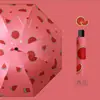 Paraguas Plegable de Frutas Lluvia Negro Protección Solar Protección UV Paraguas de Sol Paraguas de Doble Uso Paraguas de Sol para Mujer