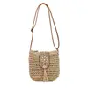 Bolso de Paja Tejida Artístico con Borlas de Estilo Étnico Nuevo y Moderno para Mujer con un Diseño Sencillo y Ambiente Festivo Bolso Cruzado