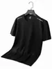 Nova Camiseta Casual Masculina de Seda Gelada Manga Curta Masculina Verão Malha Jovem Respirável Camisa Esportiva Secagem Rápida Transfronteiriça