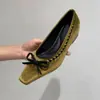 2026 nuevos zapatos planos versátiles de estilo coreano para mujer, estilo retro francés con estampado de leopardo, lazo, punta poco profunda, suela suave, punta cuadrada, elegantes