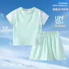 Estilo Nuevo de Verano Conjunto sin Mangas de Verano de Secado Rápido para Niños y Niñas Tallas Mediana y Grande Pantalones Cortos de Manga Corta para Niños Transpirables Protección Solar Ropa Casual