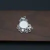 Accesorios de Joyería Vintage DIY Aro de Plata Antigua Mariposa Loto Colgante de Múltiples Agujeros Pasador de Pelo Collar Materiales Hechos a Mano