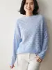 Moda Otoño e Invierno Nuevo Suéter Hueco de Hombros Caídos para Mujer Suéter de Cachemira Pesado de Manga Larga Color Sólido Suéter Pulóver