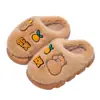 Chinelos infantis de algodão Capivara para o inverno, quentes e felpudos, adequados para meninos e meninas, uso doméstico, pais e filhos, para crianças maiores e bebês
