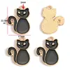 Accesorios para Joyería de Aleación con Goteo de Aceite Hechos a Mano Colgante de Gato Gatito Blanco y Negro Pulsera Collar Pendientes Colgante W478