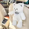 Caixa de Lenço de Carro Ursinho de Pelúcia Boneco de Desenho Animado Multifuncional Caixa de Lenço Suspensa para Banco de Carro Bolsa de Lenço para Encosto
