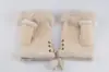 Guantes de Medio Dedo de Piel de Conejo Escarchada, Engrosados para Calidez Invernal, Adecuados para Uso en Interiores con Computadoras, Estilo Dulce, Sin Dedos, Guantes de Medio Dedo de Piel de Conejo Genuina al por Mayor