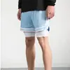 Shorts casuales de verano para hombre, marca de moda con diseño de color contrastante, patchwork simple, corte recto holgado, shorts deportivos de cinco puntos fluidos