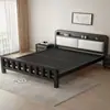 Cama de hierro forjado para dormitorio, cama con marco de hierro engrosado para vivienda de alquiler, uso doméstico, dormitorio principal, cama doble 1.6m 1.2m cama de hierro