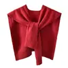 Chal Tejido Otoño Ropa Exterior para Mujer Cuatro Estaciones Color Sólido Envoltorio para Hombro Red Nuevo Estilo Cálido Bufanda de Atar Cuello Falso