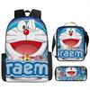 Mochila Doraemon Desenho Animado Anime Estudante do Ensino Fundamental e Médio Mochila Escolar Estampada 4-5-6 Série Pasta Estojo