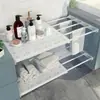Armario Almacenamiento Tablero Divisor en Capas Gabinete Estante en Capas Estante de Almacenamiento Divisor Retráctil Montado en Pared Sin Taladro Cocina